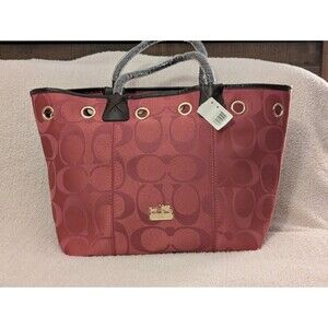 NWT Faux Coach Large Weekender Carry All Bright Pink Tote